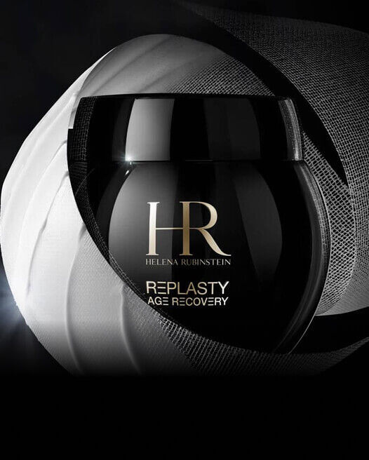 Helena Rubinstein REPLASTY AGE RECOVERY. Vaso nero, texture effetto bendaggio. Skincare anti-eta.